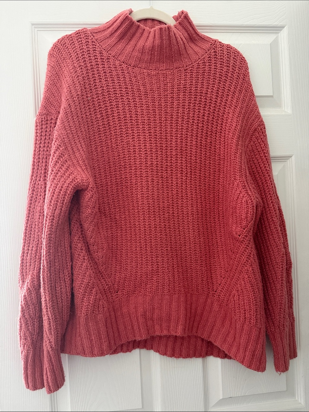 Anthropologie Maeve Dusty Rose Chunky Knit Turtleneck Sweater